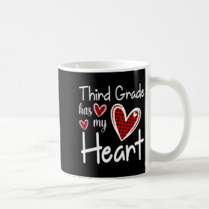 3rd Third Grade Has My Heart Buffalo Print Teacher Coffee Mug