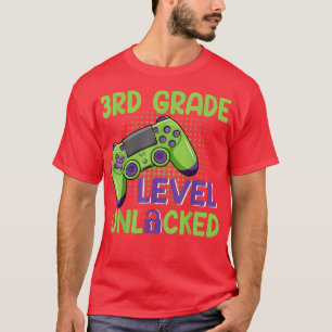 3rd Third Grade Level Unlocked Video Game Back to T-Shirt