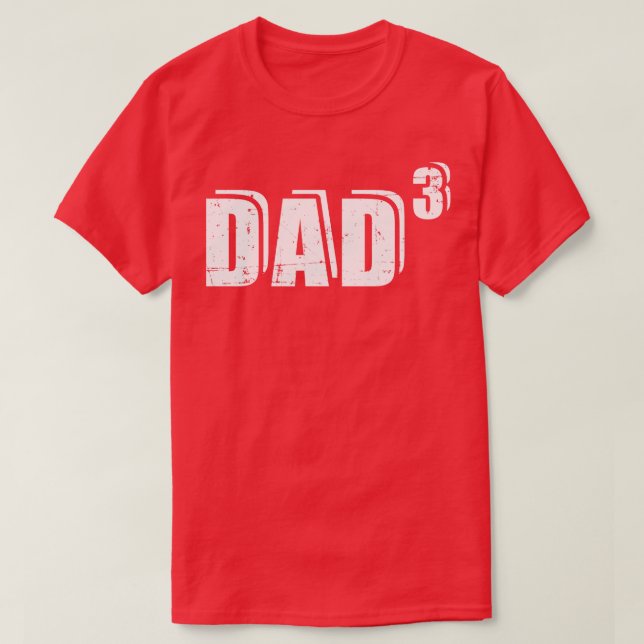 3rd third time Dad father of 3 kids baby announcem T-Shirt (Design Front)