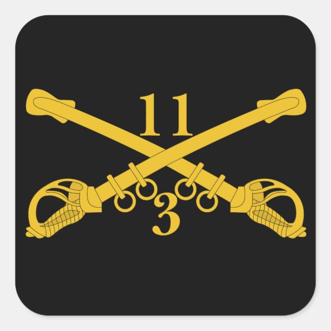 3rd Troop 11th Cavalry Regiment Square Sticker (Front)