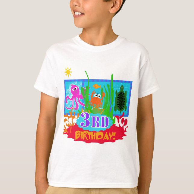 3rd Undersea Adventure Birthday Tshirts (Front)