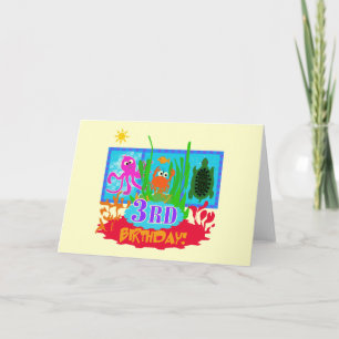 3rd Undersea Adventure Birthday Tshirts Card