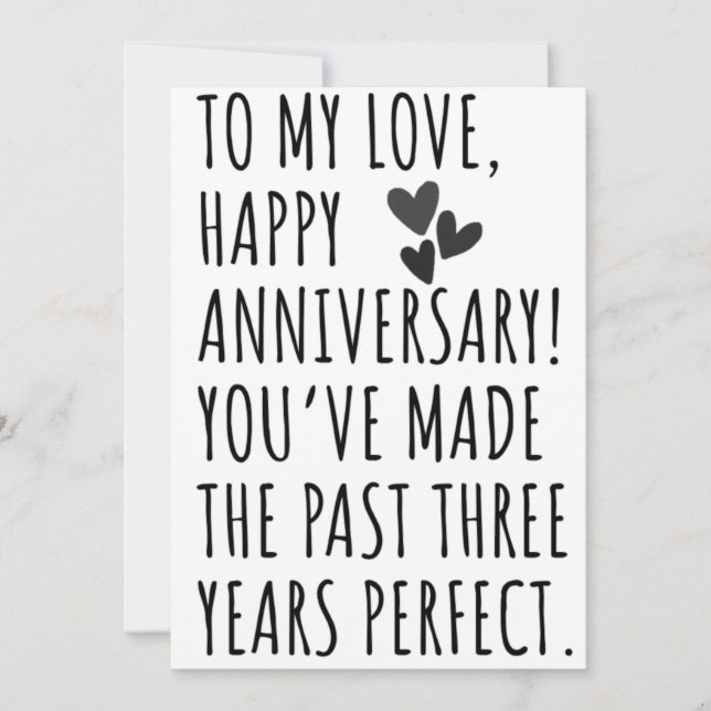 3rd wedding anniversary card (Front)
