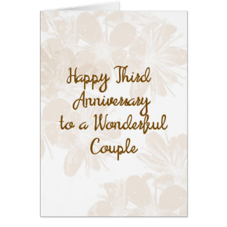 3rd Wedding  Anniversary  Cards  Invitations Zazzle co uk