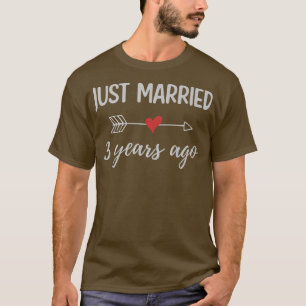 3rd Wedding Anniversary Couple Just Married 3 Yea T-Shirt
