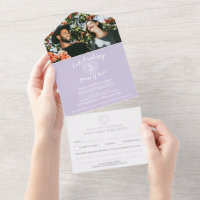 3rd wedding anniversary crystal purple RSVP photo