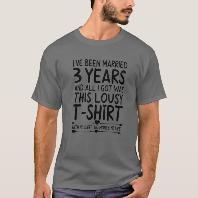 3Rd Wedding Anniversary For Her T-Shirt (Front)