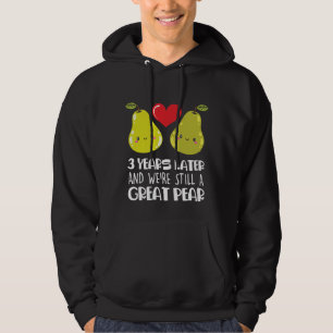 3rd Wedding Anniversary Gift Married Couple Pear Hoodie
