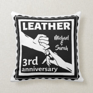 3RD Wedding anniversary holding hands traditional Cushion