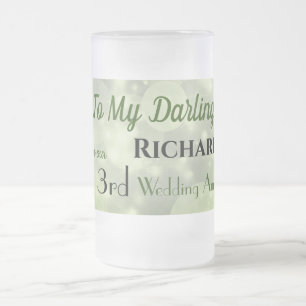 3rd Wedding Anniversary Husband Frosted Glass Beer Mug