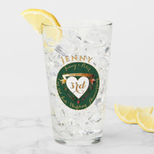 3rd Wedding Anniversary Jade Colour Glass