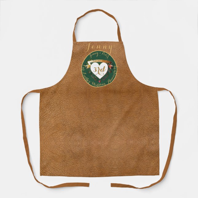 3rd Wedding Anniversary Leather Image Apron (Front)