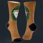 3rd Wedding Anniversary Leather Image Socks<br><div class="desc">This is fun,  crew socks honouring your love on your 3rd leather wedding anniversary! I've designed these with "bold" in mind and the traditional jade and leather imagery together with your medallion text and my fancy hearts make for a regal and fitting design for your special day!</div>
