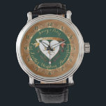 3rd Wedding Anniversary Leather Image  Watch<br><div class="desc">Looking for the right,  3rd anniversary gift honouring your love?! I've designed these leather band watches with "bold elegance " in mind and the traditional jade and leather imagery together with your medallion text make for a regal and fitting design for your special day!</div>