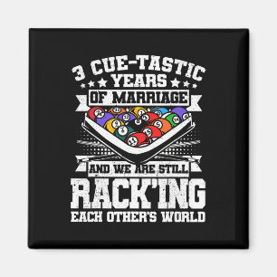 3rd Wedding Anniversary Pool Billiards 3 Years Mar Magnet