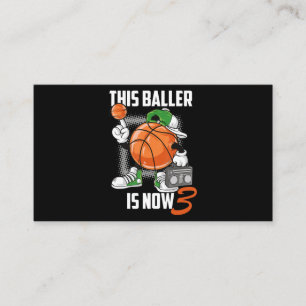 3th Birthday Basketball Player Funny 3 Years Old Business Card