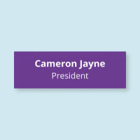 3x1 Purple Nametag Business Magnetic or Safety Pin