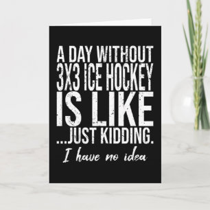 3x3 Ice Hockey funny sports gift Card
