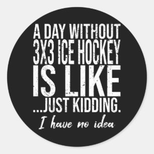 3x3 Ice Hockey funny sports gift Classic Round Sticker
