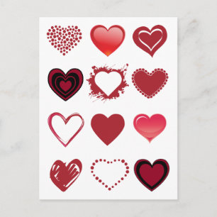 3x4 Heart Grid Valentine Postcard