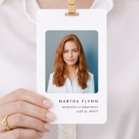 3x5 Badge ID Card | Minimal Photo Name Badges