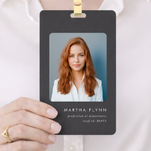 3x5 Badge ID Card   Minimal Photo Name Badges