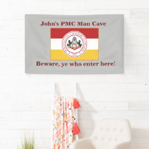 * 3'x5 Customizable Banner for MAN CAVE w/PMC Flag