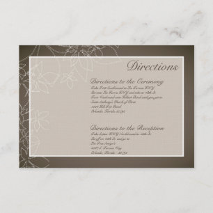 3x5 Directions Card Autumn Floral Fall Leaves Grey