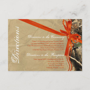 3x5 Directions Card Hunters Camoflouge Camo Orange