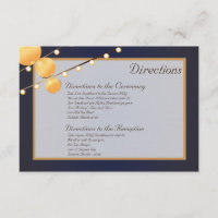 3x5 Directions Card Paper Lanterns on Blue Chinees