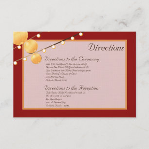 3x5 Directions Card Paper Lanterns on Red Chineese