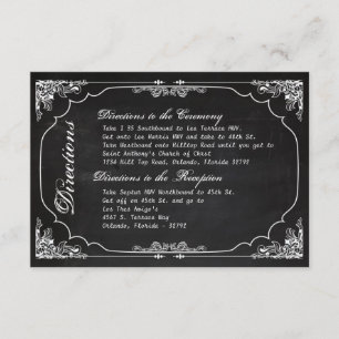 3x5 Directions Card Wedding Chalkboard Vintage Cha