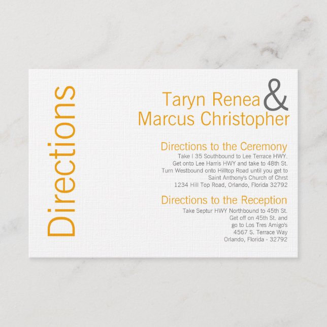 3x5 Directions Card Yellow Grey Grey Name Chevron (Front)