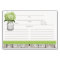 3x5 Green Hydrangea Mason Jar Recipe Cards