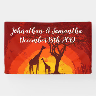 3'x5' Personalised Banner African Safari Giraffe S