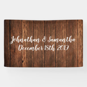 3'x5' Personalised Banner Barn Wood Country Rustic