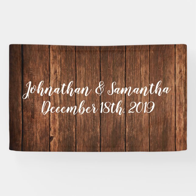 3'x5' Personalised Banner Barn Wood Country Rustic (Horizontal)