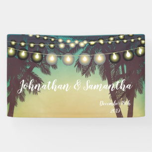 3'x5' Personalised Banner Beach Sunset Palm Trees