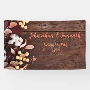 3'x5' Personalised Banner Cotton Branch on Dark Wo