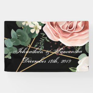 3'x5' Personalised Banner Geometric Garden Black