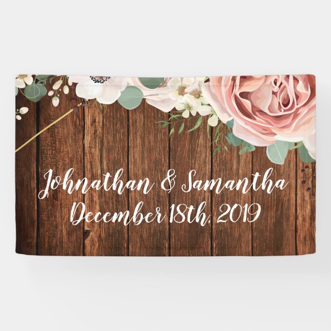 3'x5' Personalised Banner Geometric Garden Rose (Horizontal)