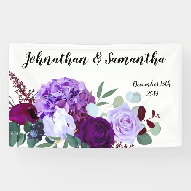 3'x5' Personalised Banner Lavender Hibiscus on W (Horizontal)