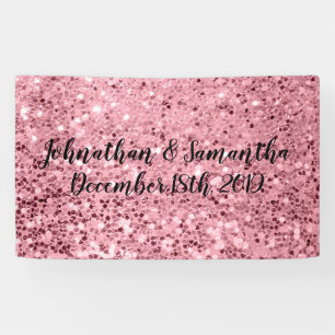 3'x5' Personalised Banner Rose Gold Glitter
