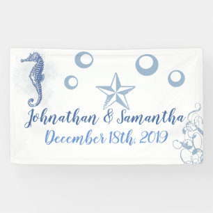 3'x5' Personalised Banner Seahorse Ocean Beach