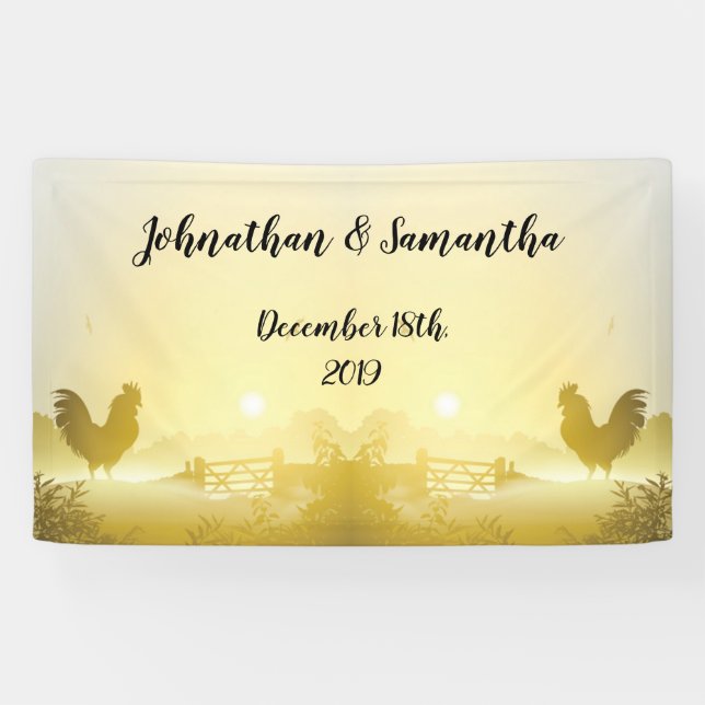 3'x5' Personalised Banner Sunny Morning Farm Count (Horizontal)