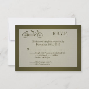 3x5 R.S.V.P. Reply Card Brown Double Bike
