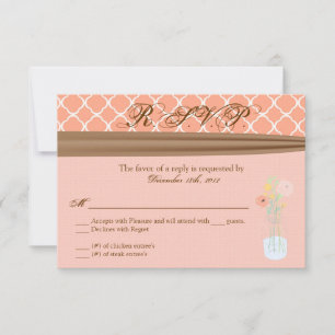 3x5 R.S.V.P. Reply Card Country Mason Jar Flowers