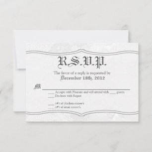3x5 R.S.V.P. Reply Card Country White Lace Print