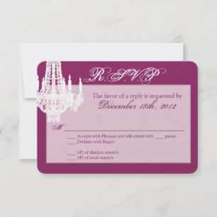 3x5 R.S.V.P. Reply Card Crystal Chandelier Glitz