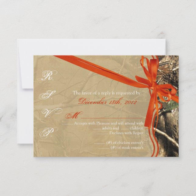 3x5 R.S.V.P. Reply Card Hunters Camoflouge Camo (Front)